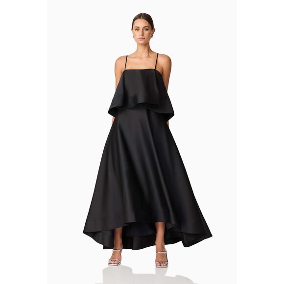 Elliatt Reyna Tiered Maxi Dress in Black wedding Guest Cocktail size S NWT - Picture 1 of 8